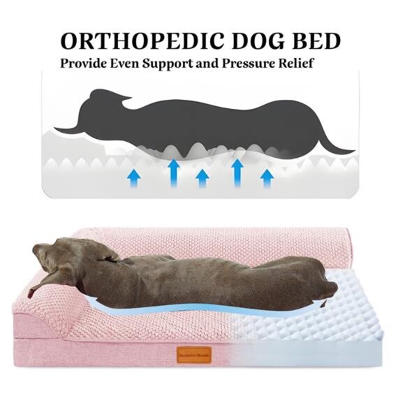 Orthopedic Pet Bed for Median Dogs, 36"X24" Waterproof L Shaped Dog Bed Washable - Picture 2 of 6